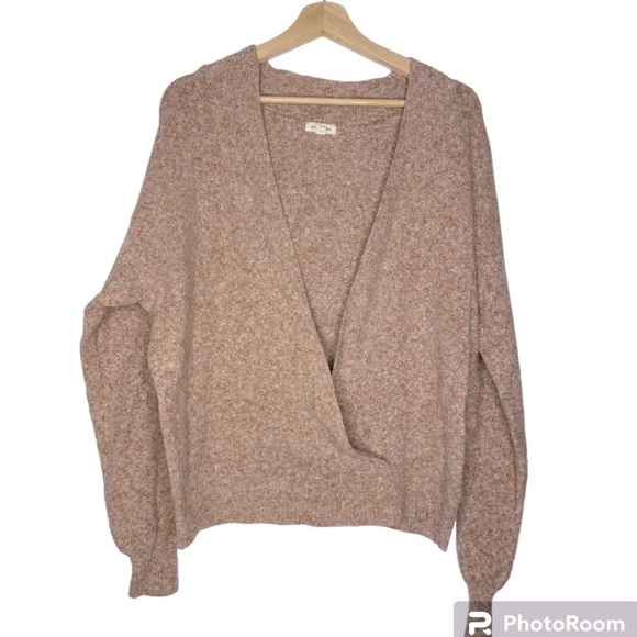 SILENCE & NOISE PINK WRAP AROUND SWEATER SIZE SMALL - Picture 1 of 4